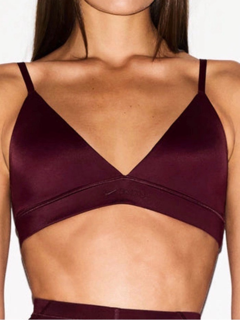♥️  SKIMS x Nike Shine Triangle Bra | Currant | XS | NWT 🏷️